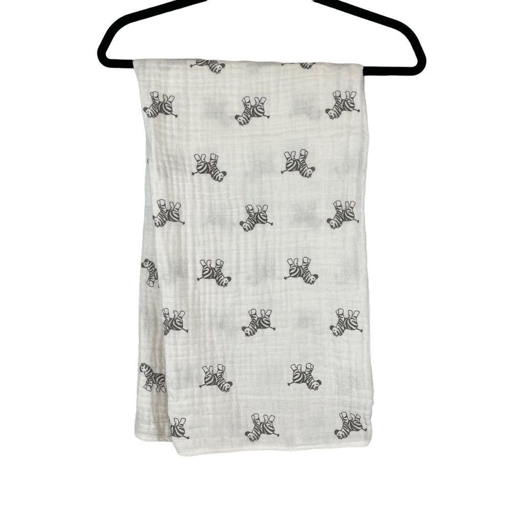 Amazing Baby 1-2-3 Swaddle Zebra Print Muslin Cotton 43x48
